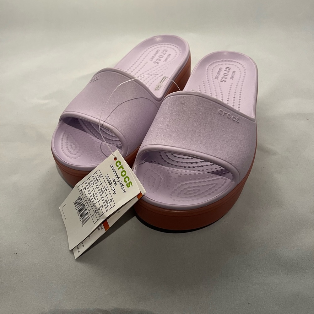 NWT crocs platform slide size 6